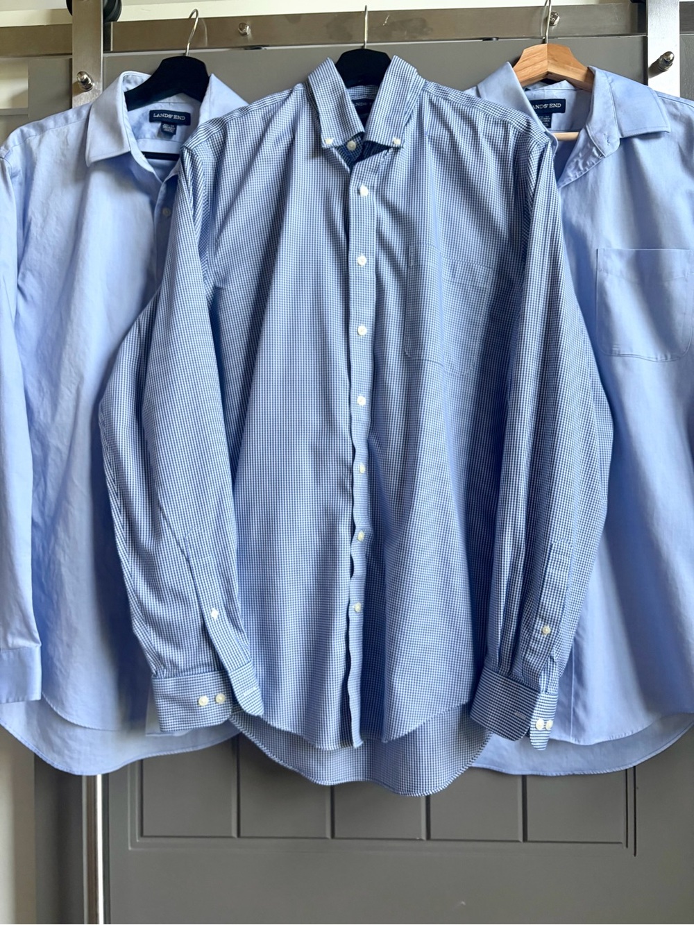Land’s End Set of 3 TALL Blue Cotton Button-downs